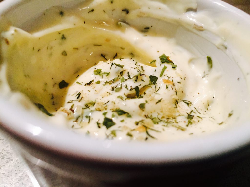 Whole egg Mayo infused with Dill & Onion Dip Mix